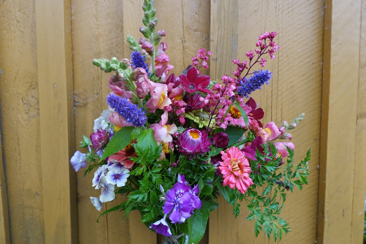 Vakker blomsterbukett med varierte farger